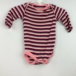 Kickee Pants pink striped long sleeved onesie